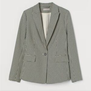 H&M Black and White Checkered Blazer